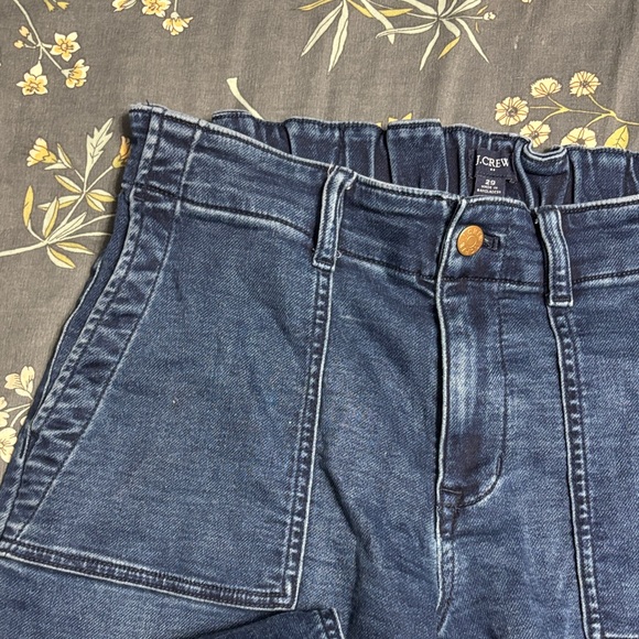J. Crew Dark Blue High-Waisted Paper Bag Boyfriend Jogger Jeans in Blue Medium - Picture 4 of 6